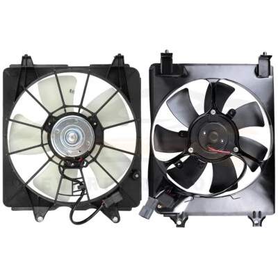 2Pcs Radiator Condenser Cooling Fan Assembly For 2006-2011 Honda Civic 1.8L - Image 1 of 4