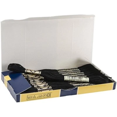 DMC 6 Strand Embroidery Floss Cotton Thread Bulk 310 Black 7 Yards 12 Skeins - Image 1 of 3