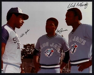 1980 Toronto Blue Jays Moseby, Cannon, Upshaw Syracuse Chiefs autografiado 8x10 - Imagen 1 de 2