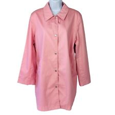 David Brooks Women’s Jacket Size Large Pink with White Polka Dots Lined Pockets