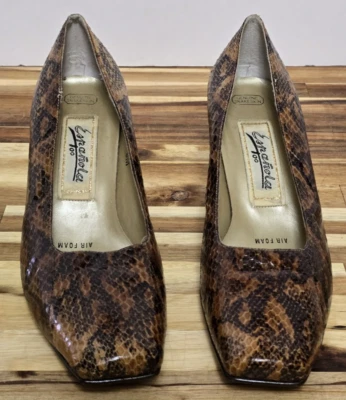 Tacones de piel de serpiente genuinos para mujer Espanola talla 9M ver foto 5 necesita tacones Foto 1 de 4