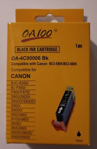 CARTUCHO DE TINTA VTG OA100 OA-4C00006 BK NEGRO SELLADO CADUCADO 05/2007 Comp CANON - Imagen 1 de 5