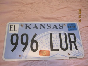 Kansas License Plate 2021 # 996 LUR - Picture 1 of 7