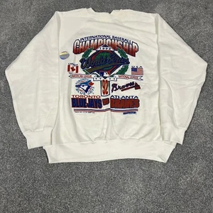 Selten Neu mit Etikett Tultex World Series MLB Sweatshirt Atlanta Braves Toronto Blue Jays XL - Bild 1 von 10