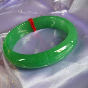 Braccialetto giadeite giada birmana verde ghiaccio AAA grado naturale certificato 56mm - Foto 1 di 8