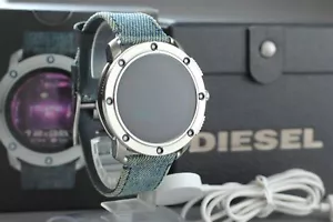 【Exc+5】 Diesel On Touchscreen Steel Leather Smartwatch, Denim Blue from Japan - Picture 1 of 10