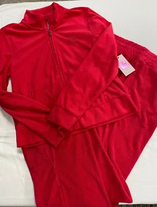JUICY COUTURE Y2K Terry Cloth Wide Leg Tracksuit - Watermelon Red - L  - NWT - Picture 1 of 6