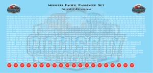 Missouri Pacific MOPAC Set decalcomanie passeggeri HO 1:87 - Foto 1 di 1