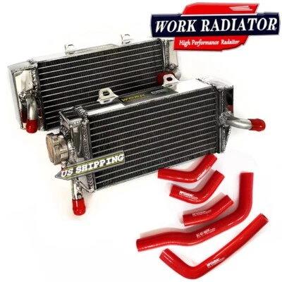 Radiador y manguera roja para Honda CRF450R CRF450 2005 2006 2007 2008 Foto 1 de 4