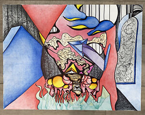 Fine art drawing. sharpie, colored pencil. Abstract, Cubism, surrealism. 