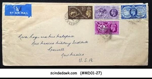 GROSSBRITANNIEN - 1949 LUFTPOSTUMSCHLAG NACH USA MIT UPU BRIEFMARKEN - Bild 1 von 1