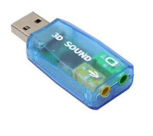 Sound Card USB to Headphone Microphone 3.5mm Jack Adapter Audio Connector 2.0 3D - Picture 1 of 6