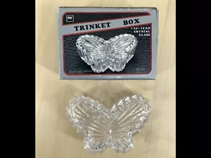 Vintage Klar geschliffenes Glas Kristall Schmetterling Schmuck Schale NEU!!!! - Bild 1 von 1