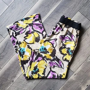 Anthropologie Maeve Embossed Floral Wide Leg Pants High Waist Palazzo Culotte S - Picture 1 of 14