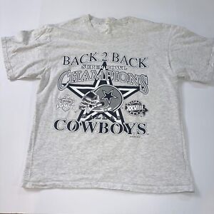 VTG 1994 Dallas Cowboys Back 2 Back Super Bowl Champions T Shirt Size XL