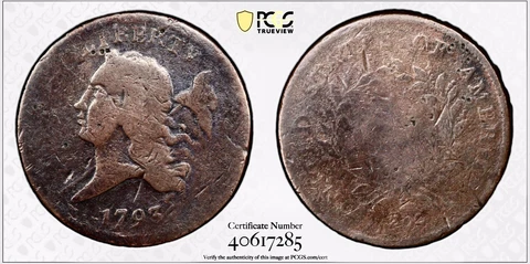 1793 Liberty Cap Half Cent PCGS Good Details Surface, Strike & Color TruView Cover