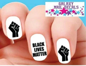 Wasserrutschen Nagel Aufkleber 20er Set - Black Lives Matter Faust sortiert - Bild 1 von 1