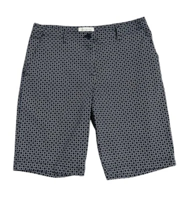 Pantalones Cortos para Mujer Talbots Azul/Blanco Geo Estampado Bermudas Informales Con Bolsillos Talla 10 Foto 1 de 4