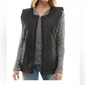 Socialite Quilted Puffer Full Zip Vest Size Small/Medium Black Lightweight NWT - Picture 1 of 6