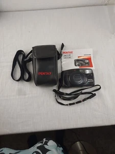 Cámara fotográfica Pentax Zoom 105-R 35 mm negra folleto estuche punto + disparo - Imagen 1 de 11