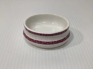 VINTAGE Nymphenburg Porcelain Table Salt Bowl W/Burgundy Greek Key Design 7.9cm - Picture 1 of 3