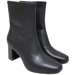 Aerosoles Mujeres Miley Tacón Bloque Calcetín Botines Talla US 6M Negro Imitación Cuero - Imagen 1 de 7