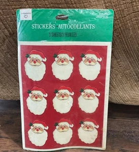 Pegatinas de Navidad de Papá Noel Hallmark 1986 de colección - 4 hojas completas. Todavía sellado/MIP - Imagen 1 de 2
