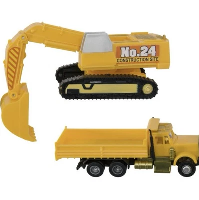 Construction Dig Cake Topper Dump Truck, Digging Crane  Yellow New - Image 1 of 4
