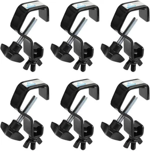 6er Pack Schwarz Bühnenlicht C Klemmen Schwerlast Traversenhalterung Haken 30 Pfund - Bild 1 von 6