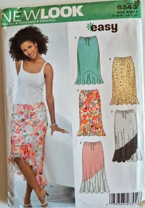 NEW LOOK PATTERN 6343 SKIRTS MISSES SIZES 8 10 12 14 16 18 UNCUT FF - Picture 1 of 2