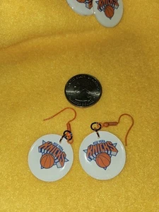 NEW YORK KNICKS Handmade Earrings. 1 Pair - Picture 1 of 1