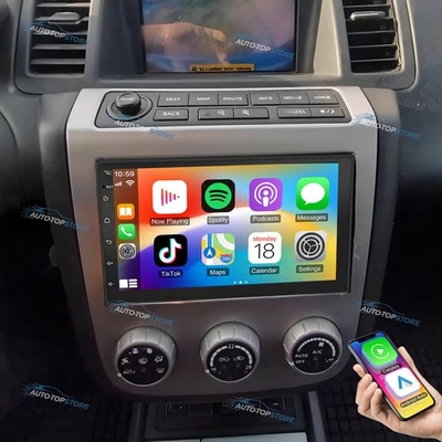 Radio estéreo para coche Nissan Murano Carplay 2003-2008 Android 15.0 GPS navegación + cámara Foto 1 de 4