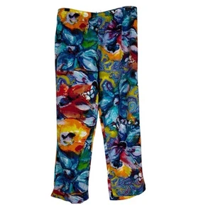 Just for Fun Jams World Watercolor Pattern Pants Hawaiian Boho Colorful Size XL - Picture 1 of 7