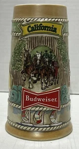 1981 Vtg Limited Edition Budweiser California Stein Ceramic Beer Mug Brazil Made - Picture 1 of 6