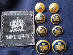 British flag UK crown Gold Enamel set 20mm 15mm Blazer Replacement Button HTF - Picture 1 of 8