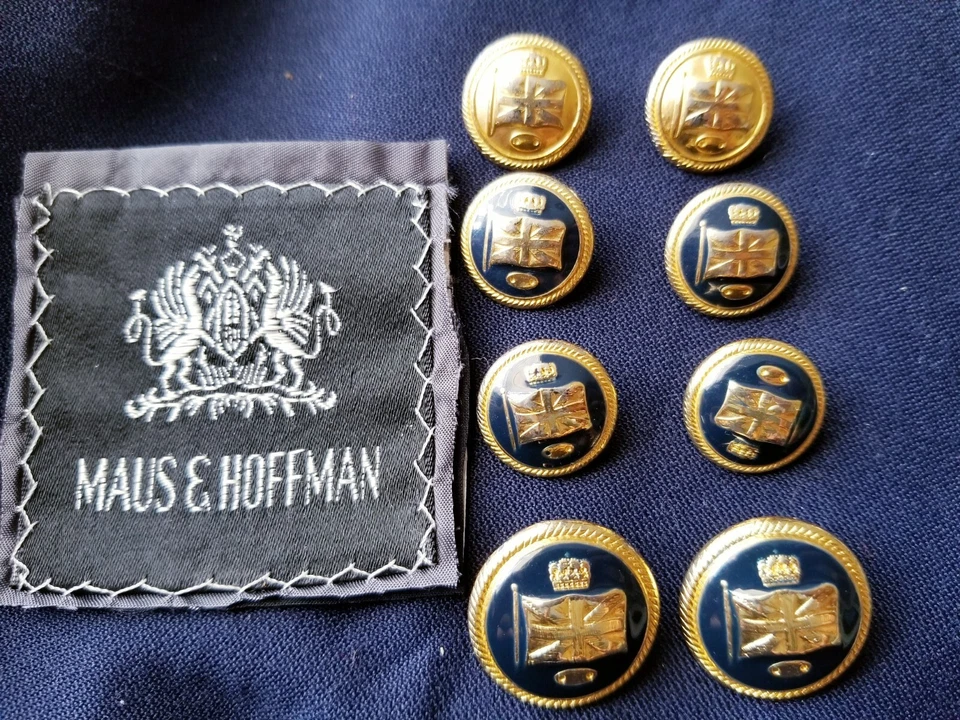 British flag UK crown Gold Enamel set 20mm 15mm Blazer Replacement Button HTF - Image 1 of 4