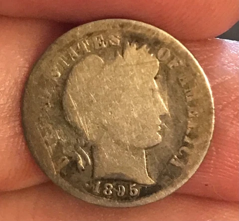 1895 Barber Dime , scarce date Cover