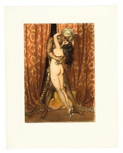 ❤️ Louis ICART eau-forte originale en couleurs 1935 Rare estampe 1/440 ex. vélin - Picture 1 of 1