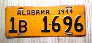 ALABAMA 1944 LICENSE PLATE - NICE ORIGINAL PAINT - NR - S - Picture 1 of 1