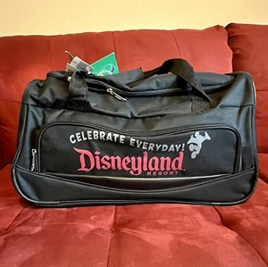 Mickey Mouse Black Rolling Duffle Bag 20” Pull Out Handle Disneyland Resort NWT - Picture 1 of 22