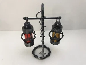 Salt & Pepper Shaker Set Vintage Iron and Glass Hanging Lanterns Boat Anchor - Picture 1 of 15