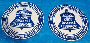 2 New England Telephone Co. Porcelain Enamel Sign 12 X 12 Inches 1 Sides - Picture 1 of 4