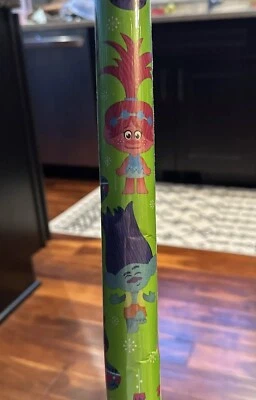 Disney Trolls Gift Wrap Wrapping Paper 20 Sq Ft Hallmark Cutting Lines - Image 1 of 4