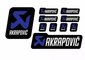 Kit De 10 Autocollants AKRAPOVIC BLEU RACING Résistant À La Chaleur - Bild 1 von 1