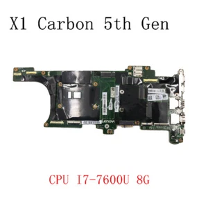 For Lenovo ThinkPad X1 Carbon 5th Motherboard I7-7600U 8GB 01AY072 01AY076 - Picture 1 of 2
