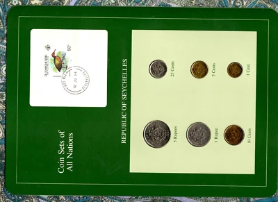Coin Sets of All Nations Seychelles w/card 1,5 Rupees 1,5,10,25 Cents 1982 UNC - Image 1 of 2