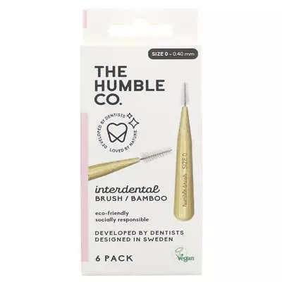 💚 Humble Brush Natural Pink Bamboo Interdental Brush 0.4mm 8pack