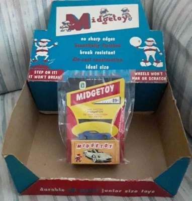 VEHÍCULO DE JUGUETE MIDGE VINTAGE NUEVO EN PAQUETE ORIGINAL - HECHO EN EE. UU. AÑOS 50 1/64 Foto 1 de 4
