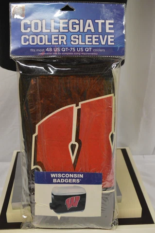 NEW WISCONSIN BADGERS Collegiate Cooler Sleeve Fits 48-75 QT Coolers - NEW Cover