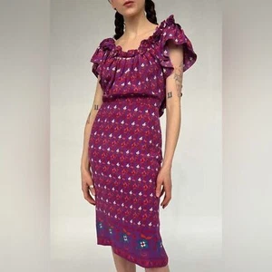 NWOT Vintage Authentic Christian Dior 100% Silk Floral Dress Size 8 - Picture 1 of 8